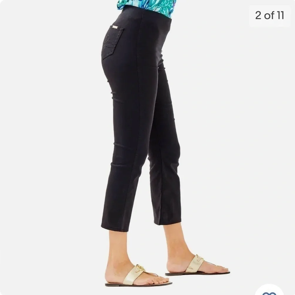 LILLY Pulitzer Ocean Cay High Rise Crop Pants - Picture 1 of 9
